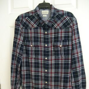 Men's Lucky Brand Western Shirt Cotton Large